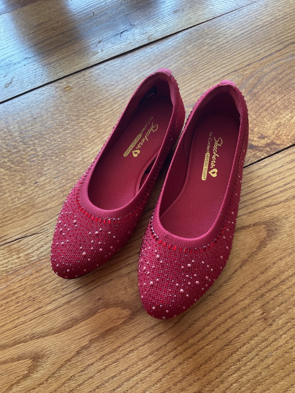 Skechers Cleo 2.0 Mesmerizing Nights Red Ballet Flats Size 7 - Picture 2 of 10